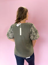 Load image into Gallery viewer, Marley Olive Puff Sleeve Top