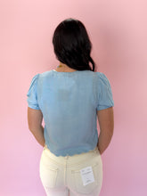 Load image into Gallery viewer, Anna Scalloped Chambray Top