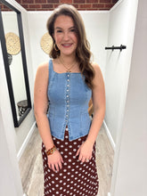 Load image into Gallery viewer, Aaliyah Denim Button Up Top
