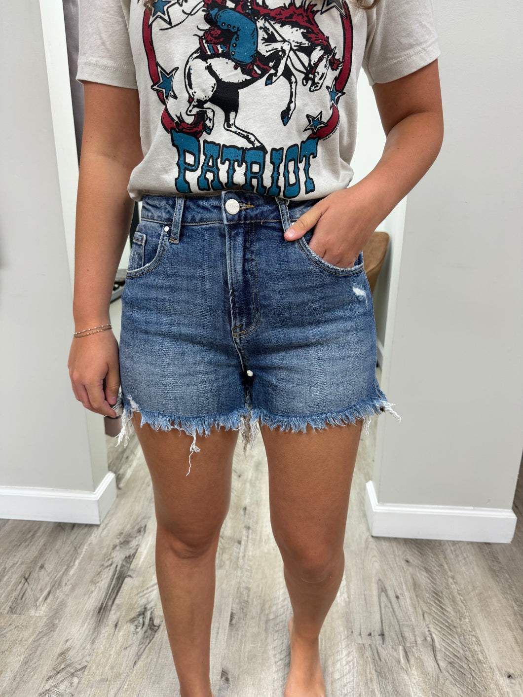 High Rise Side Slit Shorts