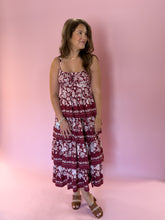 Load image into Gallery viewer, Whitney Burgundy Floral Dress