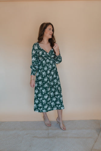 Ashlyn Green Floral Dress