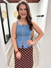 Load image into Gallery viewer, Aaliyah Denim Button Up Top