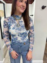 Load image into Gallery viewer, Ava Blue Floral Top