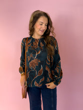 Load image into Gallery viewer, Chloe Forest Green Floral Top