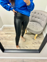 Load image into Gallery viewer, Faux Leather Black Leggings