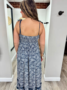 Leslie Navy Floral Dress