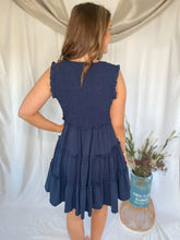 Load image into Gallery viewer, Sandra Navy Tiered Dress