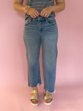 Load image into Gallery viewer, High Rise Crop Wide Step Hem Denim