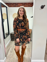 Load image into Gallery viewer, Leah Black Floral Dress