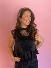 Load image into Gallery viewer, Sarah Satin Lace Trim Top