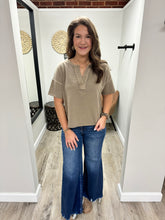 Load image into Gallery viewer, Kaya Mocha V-Neck Top
