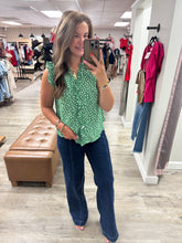 Load image into Gallery viewer, Kaylin Green Frill Top