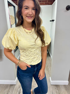 Tina Flower Puff Sleeve Top