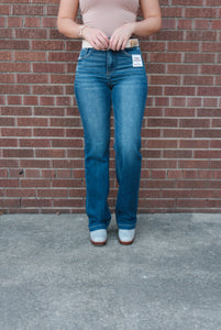 High Rise Tummy Control Straight Denim
