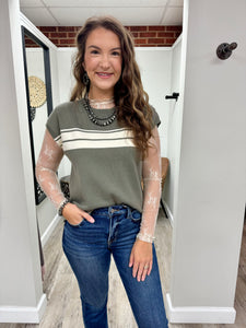 Shelby Sleeveless Striped Sweater Top