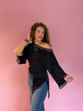 Load image into Gallery viewer, Maggie Black Lace Bell Sleeve Top