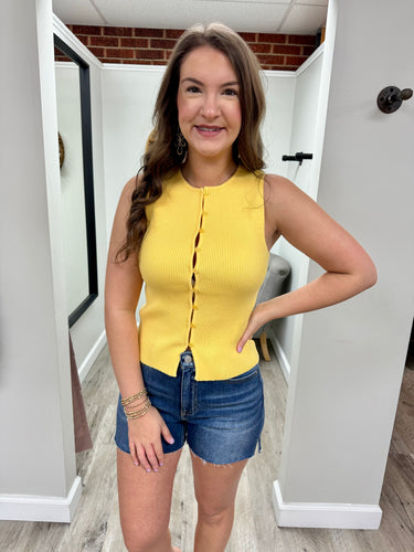 Sunny Yellow Button Tank
