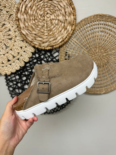 Cali Taupe Platform Mule