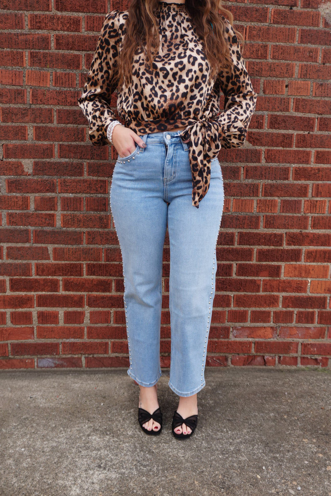 Honorable High Rise Studded Ankle Slim