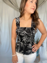 Load image into Gallery viewer, Mallory Black Smocked Top