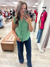Load image into Gallery viewer, Kaylin Green Frill Top