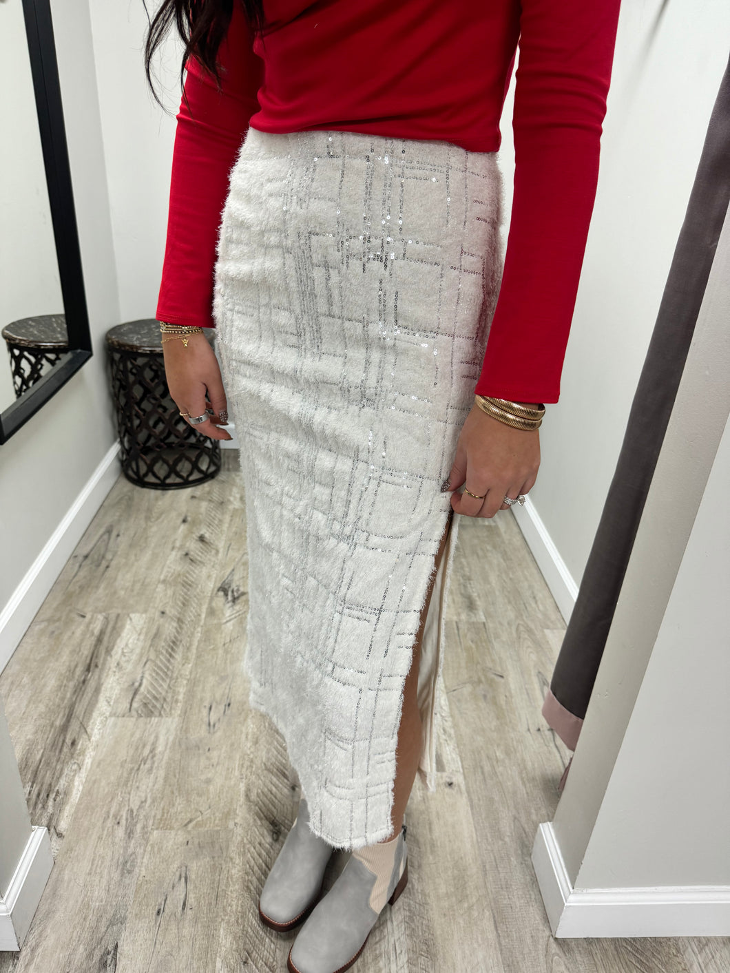 Vanessa Textured Midi Skirt