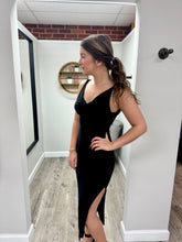 Load image into Gallery viewer, Tatum Black Cowl-Neck Midi Dress