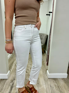 White Non-Distressed Straight Leg Denim