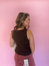 Load image into Gallery viewer, Ava Espresso Rib Knit Tank
