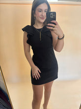 Load image into Gallery viewer, Hazel Black Ruffle Sleeve Mini Dress