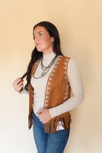 Load image into Gallery viewer, Nicki Embroidered Fringe Suede Vest