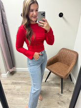 Load image into Gallery viewer, Madeline Red Bell Sleeve Top