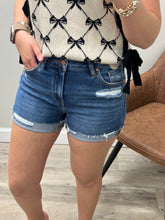 Load image into Gallery viewer, Mid Rise Dark Cuffed Shorts