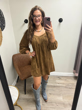 Load image into Gallery viewer, Zoe Mocha Suede Dress
