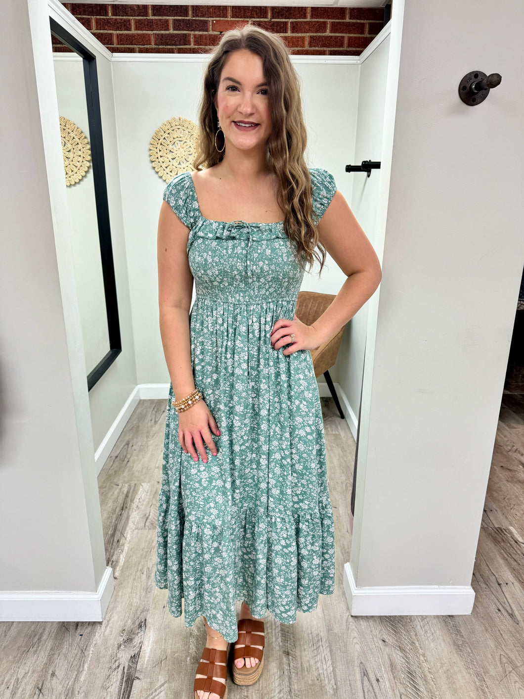 Raegan Floral Sage Dress