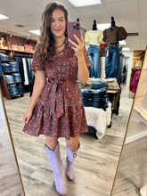 Load image into Gallery viewer, Adriana Brown Floral Dress