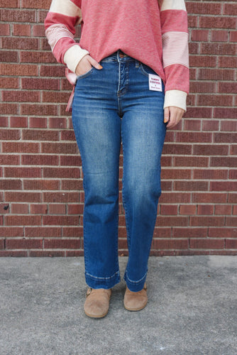 Dark Wash High Rise Straight Jeans