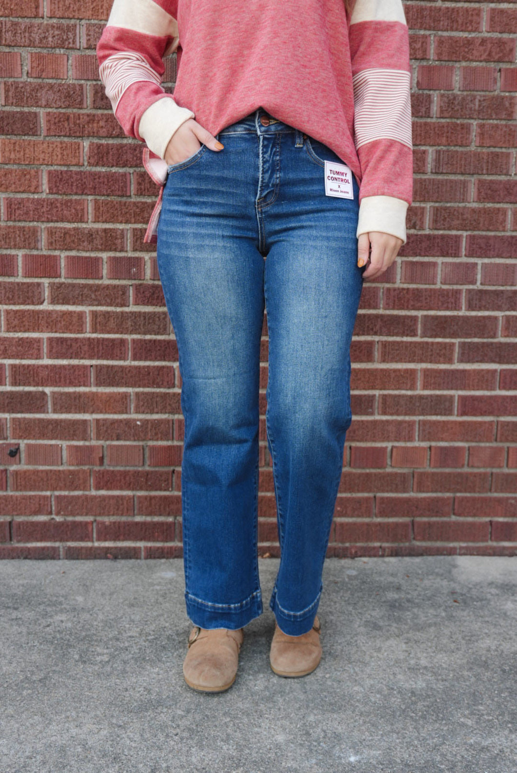 Dark Wash High Rise Straight Jeans