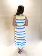 Load image into Gallery viewer, April Light Blue Crochet Midi Dress