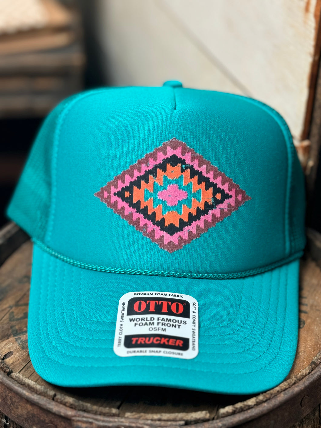 Teal Aztec Hat