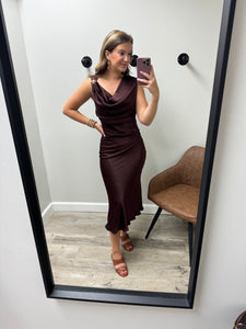 Lindsey Cowl Neck Midi Dress