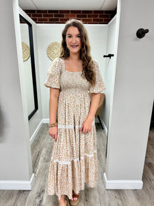Lucy Natural Floral Dress