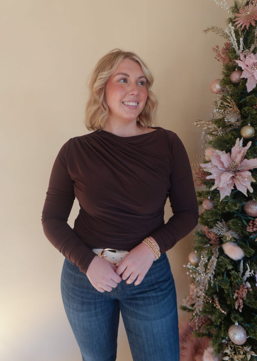 Kylie Brown Pleated Top