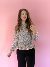 Load image into Gallery viewer, Alexis Leopard Smocked Top