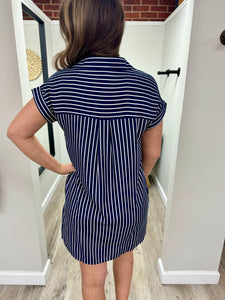 Saylor Navy Stripe Dress