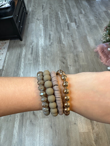 Taupe Beaded Bracelets