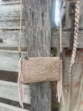 Load image into Gallery viewer, Tooled Fringe Crossbody/Wristlet