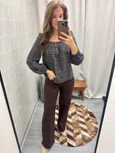 Load image into Gallery viewer, Hadley Plaid Button Top