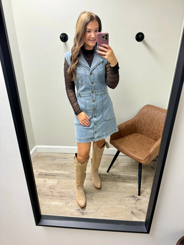 Julia Denim Button Dress